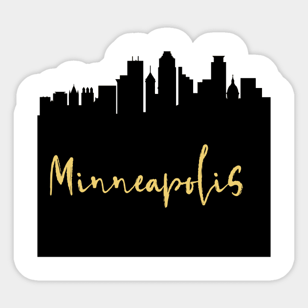 MINNEAPOLIS MINNESOTA DESIGNER SILHOUETTE SKYLINE ART Sticker by deificusArt